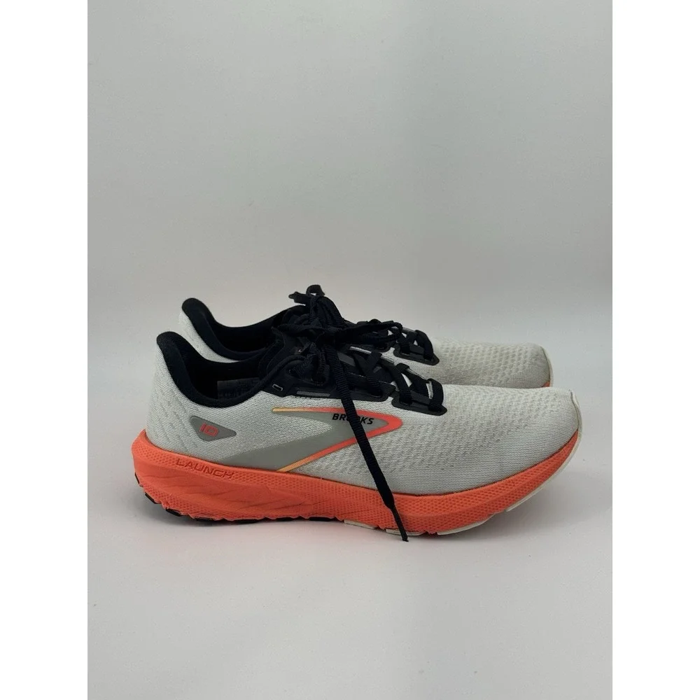 Brooks Launch 10 Women's White Firery Coral Running 1203981B410 Size 8 B